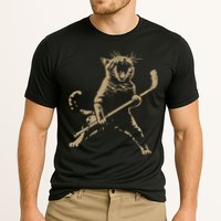 Cat Playing Ice Hockey Cooling Performance Crew T-Shirt
