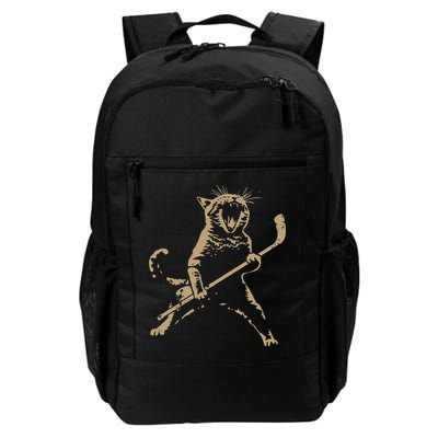 Cat Playing Ice Hockey Backpack