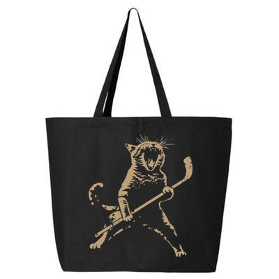 Cat Playing Ice Hockey 25L Jumbo Tote