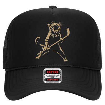 Cat Playing Ice Hockey Hat