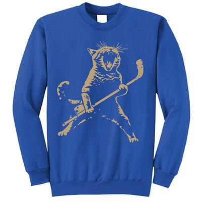 Cat Playing Ice Hockey Sweatshirt