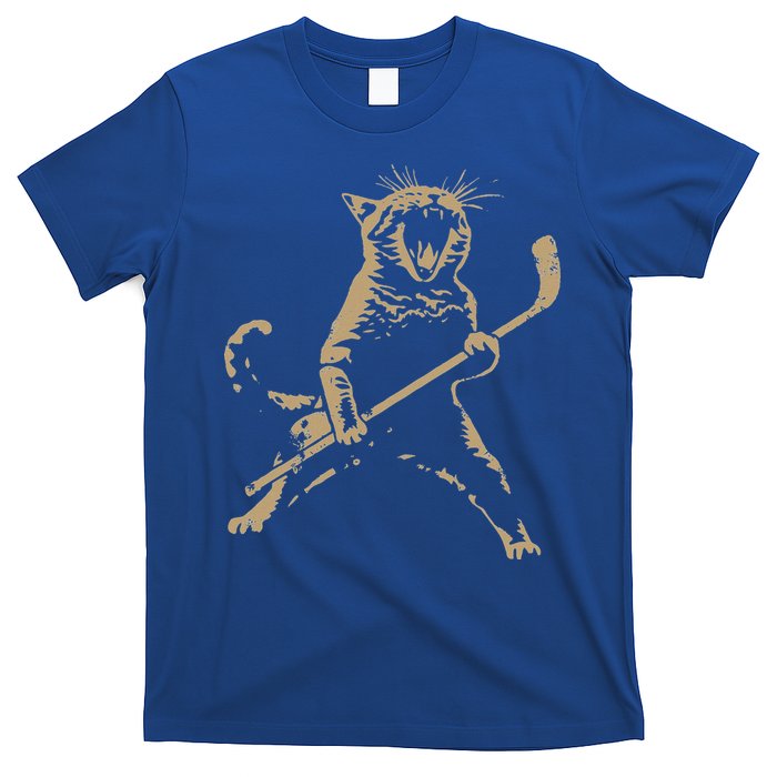 Cat Playing Ice Hockey T-Shirt