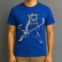 Cat Playing Ice Hockey T-Shirt