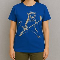Cat Playing Ice Hockey T-Shirt