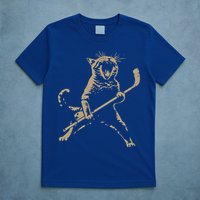 Cat Playing Ice Hockey T-Shirt