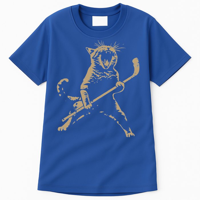 Cat Playing Ice Hockey Tall T-Shirt