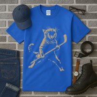 Cat Playing Ice Hockey Tall T-Shirt