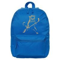 Cat Playing Ice Hockey 16 in Basic Backpack