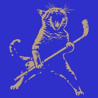 Cat Playing Ice Hockey 16 in Basic Backpack