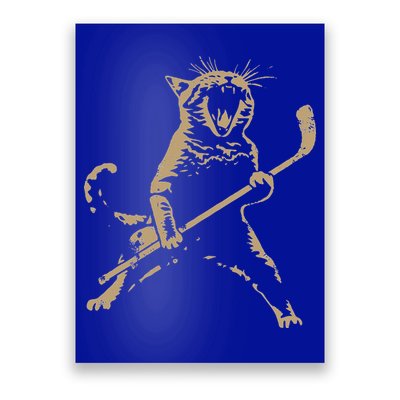Cat Playing Ice Hockey Poster