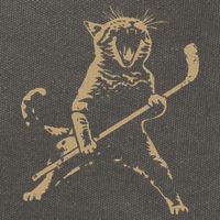 Cat Playing Ice Hockey Cotton Canvas Backpack