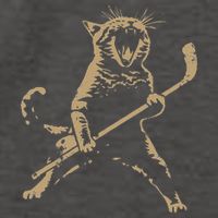 Cat Playing Ice Hockey Vector Backpack