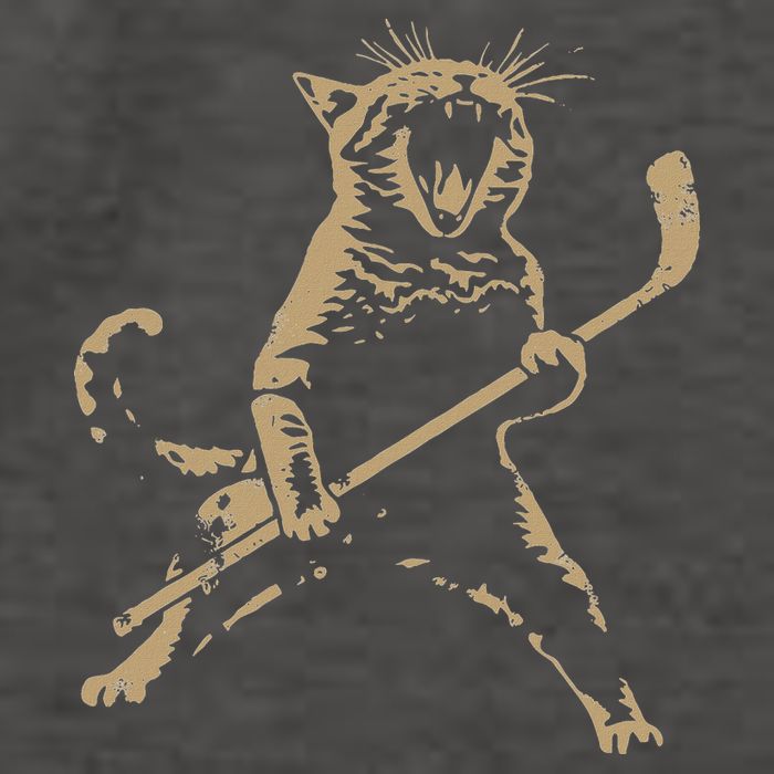 Cat Playing Ice Hockey Vector Backpack