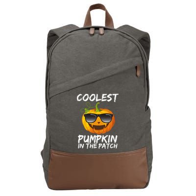 Coolest Pumpkin In The Patch Halloween Cotton Canvas Backpack