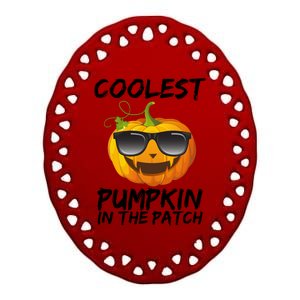 Coolest Pumpkin In The Patch Halloween Ceramic Oval Ornament