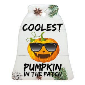 Coolest Pumpkin In The Patch Halloween Ceramic Bell Ornament