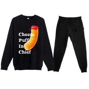 Cheese Puff In Chief Orange Trump Premium Crewneck Sweatsuit Set