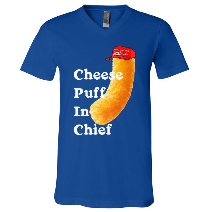 Cheese Puff In Chief Orange Trump V-Neck T-Shirt