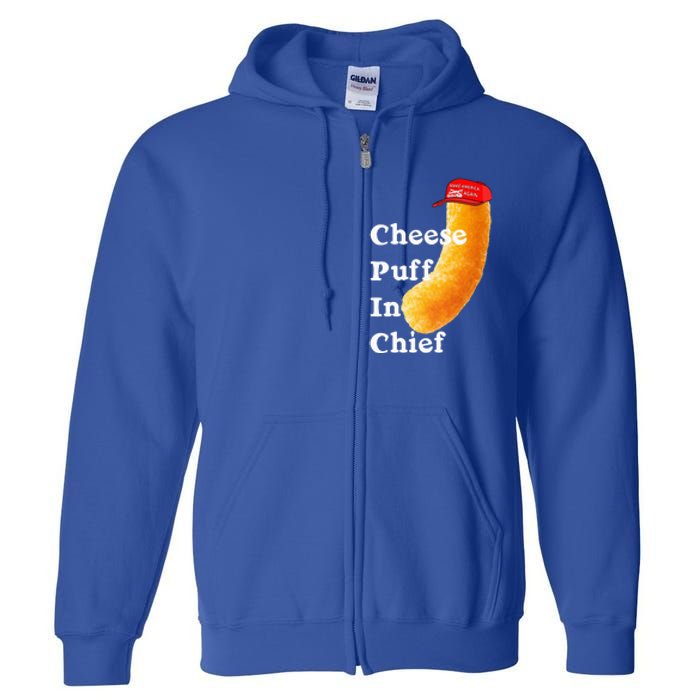 Cheese Puff In Chief Orange Trump Full Zip Hoodie