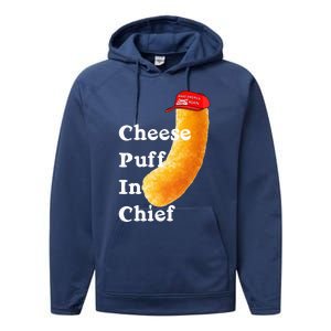 Cheese Puff In Chief Orange Trump Performance Fleece Hoodie