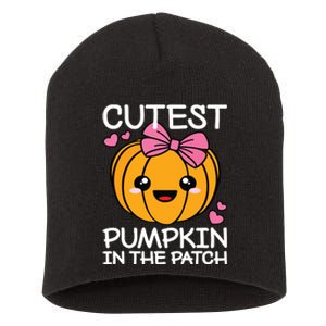 Cutest Pumpkin In The Patch Funny Halloween Thanksgiving Short Acrylic Beanie