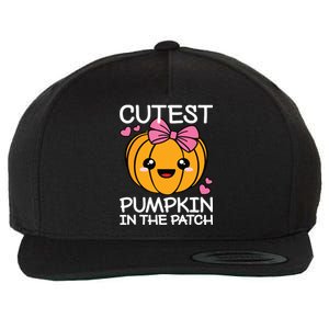 Cutest Pumpkin In The Patch Funny Halloween Thanksgiving Wool Snapback Cap