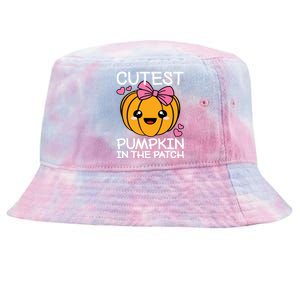 Cutest Pumpkin In The Patch Funny Halloween Thanksgiving Tie-Dyed Bucket Hat