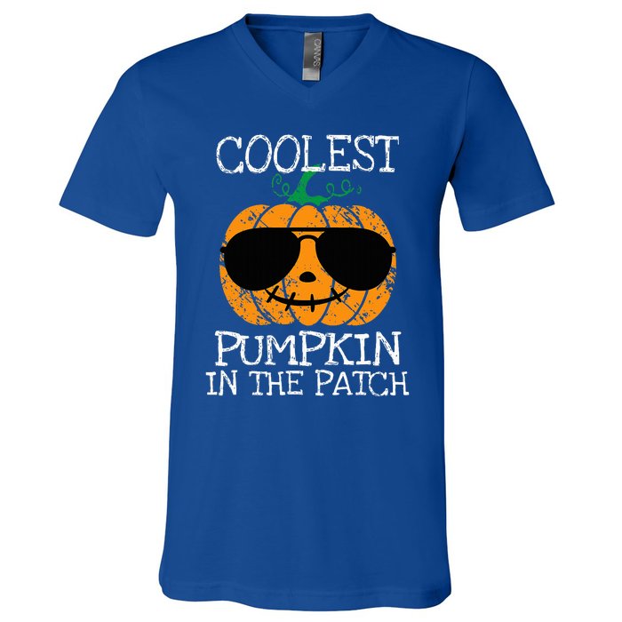 Coolest Pumpkin In The Patch Halloween V-Neck T-Shirt