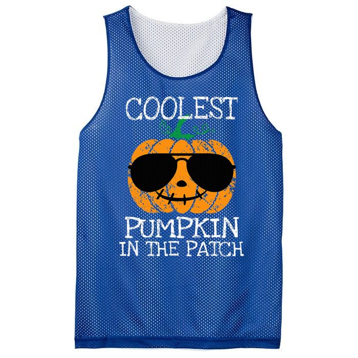 Coolest Pumpkin In The Patch Halloween Mesh Reversible Basketball Jersey Tank