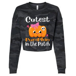 Cutest Pumpkin In The Patch Funny Halloween Cropped Pullover Crew