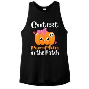 Cutest Pumpkin In The Patch Funny Halloween Ladies PosiCharge Tri-Blend Wicking Tank