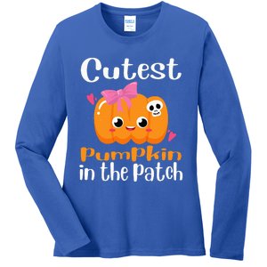 Cutest Pumpkin In The Patch Funny Halloween Ladies Long Sleeve Shirt