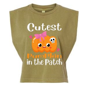 Cutest Pumpkin In The Patch Funny Halloween Garment-Dyed Women's Muscle Tee