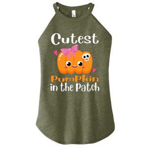 Cutest Pumpkin In The Patch Funny Halloween Women's Perfect Tri Rocker Tank