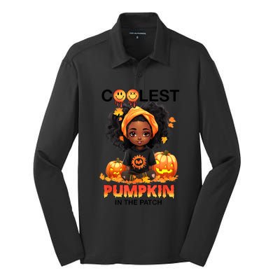 Coolest Pumpkin In The Patch Halloween Ns Gift Silk Touch Performance Long Sleeve Polo