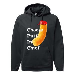 Cheese Puff In Chief Orange Trump Performance Fleece Hoodie