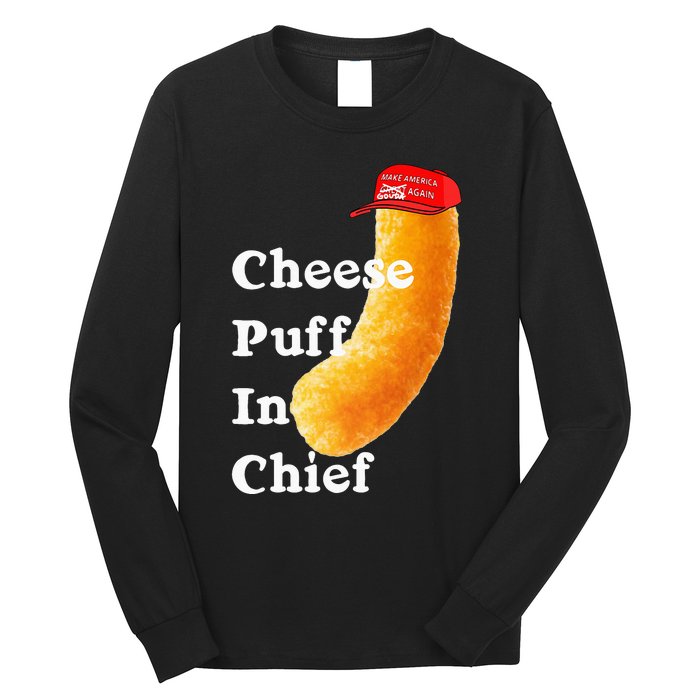 Cheese Puff In Chief Orange Trump Long Sleeve Shirt