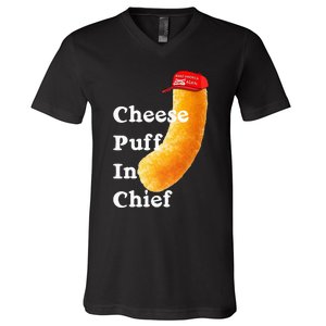 Cheese Puff In Chief Orange Trump V-Neck T-Shirt