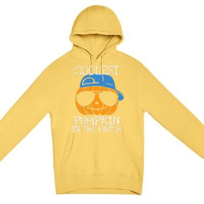 Coolest Pumpkin In The Patch Halloween Boy Girl Teens Premium Pullover Hoodie