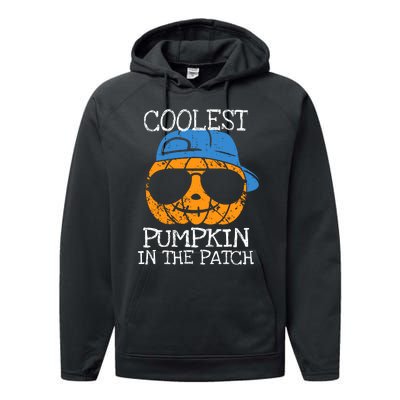 Coolest Pumpkin In The Patch Halloween Boy Girl Teens Performance Fleece Hoodie