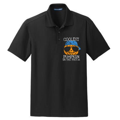 Coolest Pumpkin In The Patch Halloween Boy Girl Teens Dry Zone Grid Polo