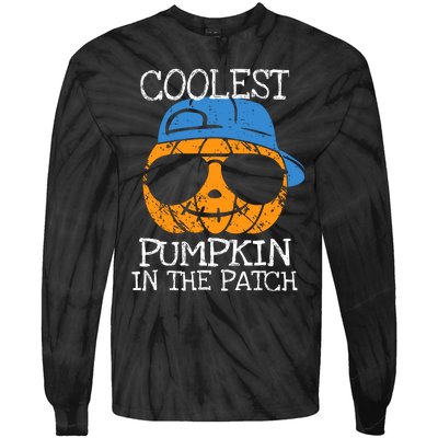 Coolest Pumpkin In The Patch Halloween Boy Girl Teens Tie-Dye Long Sleeve Shirt