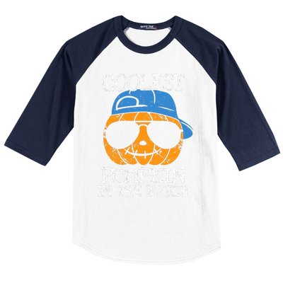 Coolest Pumpkin In The Patch Halloween Boy Girl Teens Baseball Sleeve Shirt