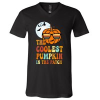 Coolest Pumpkin In The Patch Adorable Halloween V-Neck T-Shirt