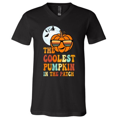 Coolest Pumpkin In The Patch Adorable Halloween V-Neck T-Shirt