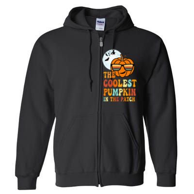 Coolest Pumpkin In The Patch Adorable Halloween Full Zip Hoodie