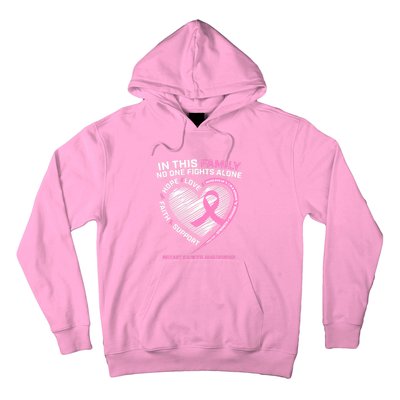 Cute Pink In This Family No One Fights Alone Breast Cancer Awareness For Women Hoodie