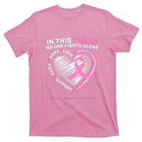 Cute Pink In This Family No One Fights Alone Breast Cancer Awareness For Women T-Shirt