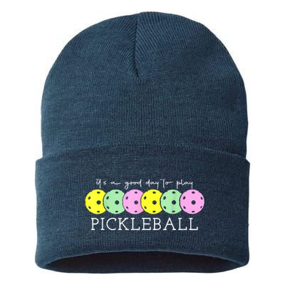 Cool Pickleball Its A Good Days To Play Pickleball Dink Player Gift Ideas Sustainable Knit Beanie