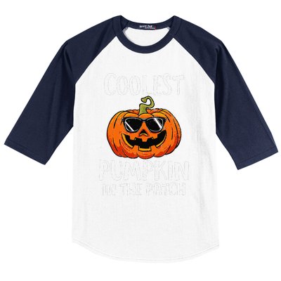 Coolest Pumpkin In The Patch Funny Halloween Gift Baseball Sleeve Shirt